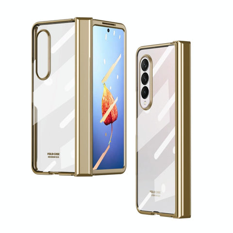For Samsung Galaxy Z Fold4 5G Full Body Electroplating Hinge Case Integrated Design Gold Cases Covers & Skins
