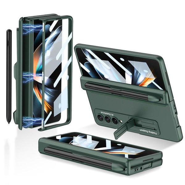 For Samsung Galaxy Z Fold4 5G Foldable Magnetic Flip Case With Holder & Pen Slot Gkk Black Cases Covers & Skins