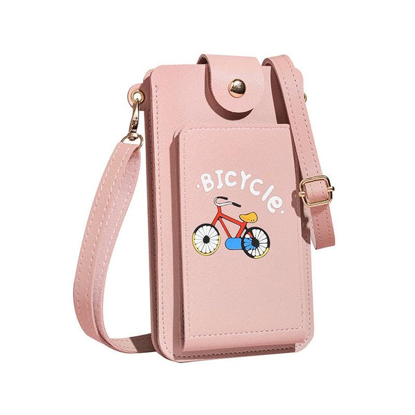 Printed Mini Shoulder Bag With Card Holder Pink Women's Bags & Handbags