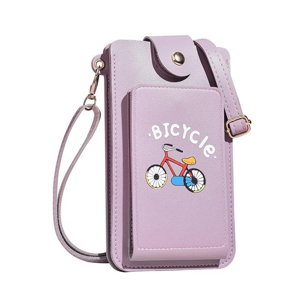 Printed Mini Shoulder Bag With Card Holder Pink Women's Bags & Handbags