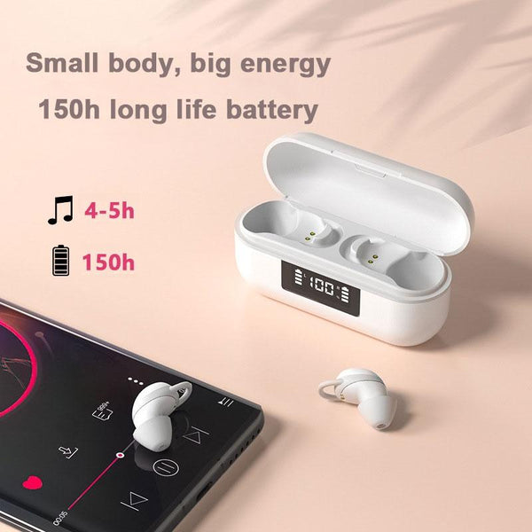 X999 Mini Wireless Noise Reduction Earphones With Digital Display Charging Case Black Earbuds