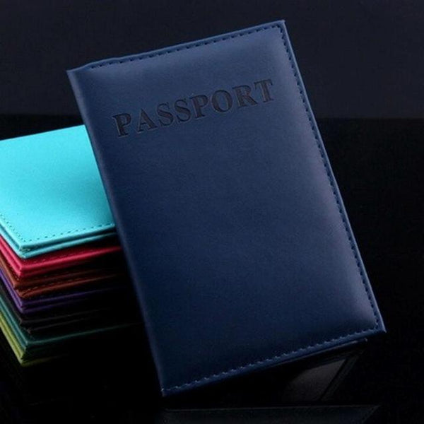 Travel Passport Cover Faux Leather Holder Light Blue Other Travel Accessories