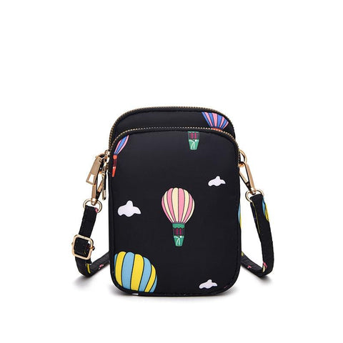 Women Mini Crossbody Phone Bag With Headphone Hole Black Balloon Women's Bags & Handbags