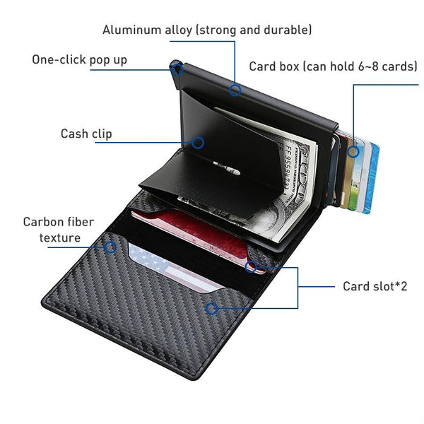 Carbon Fiber Rfid Wallet For Men Brown Wallets