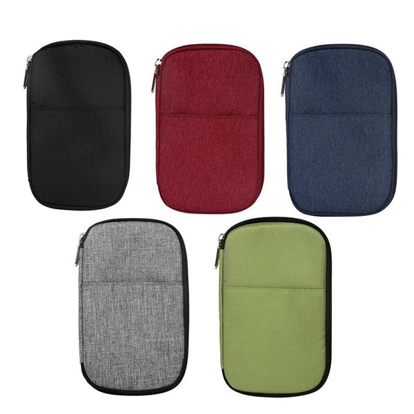 Multi Function Travel Storage Bag For Passports Gray White Travel Wallets