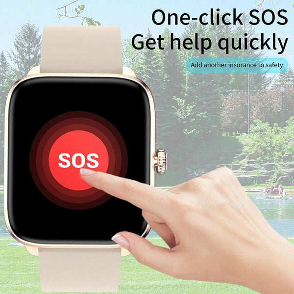 1.96 Inch Ip67 Waterproof Silicone Band Smart Watch Supports Dual Mode Bluetooth Call / Heart Rate Monitoring Gold Smart Watches