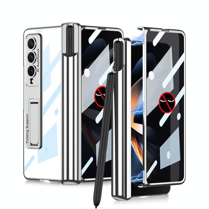For Samsung Galaxy Z Fold4 5G Magnetic Privacy Case Foldable Silver Cases Covers & Skins