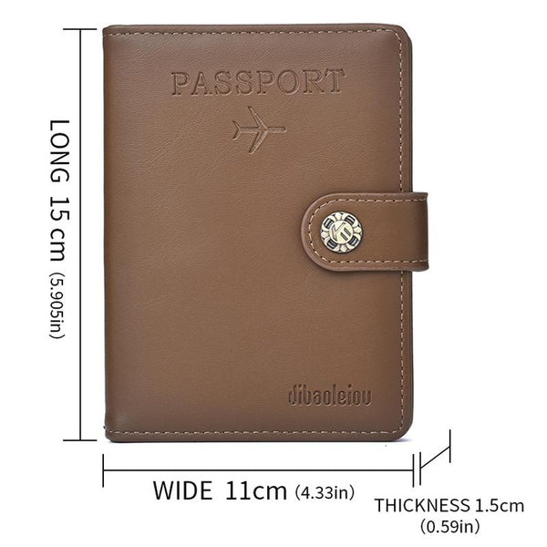 Multi Functional Passport Case With Buckle Dibaoleiou Pu Leather Yellow Other Travel Accessories
