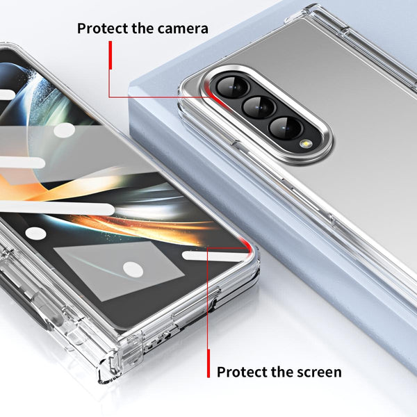 For Samsung Galaxy Z Fold4 5G Hinge Flip Case Two Tone Contact Lens Purple Cases Covers & Skins