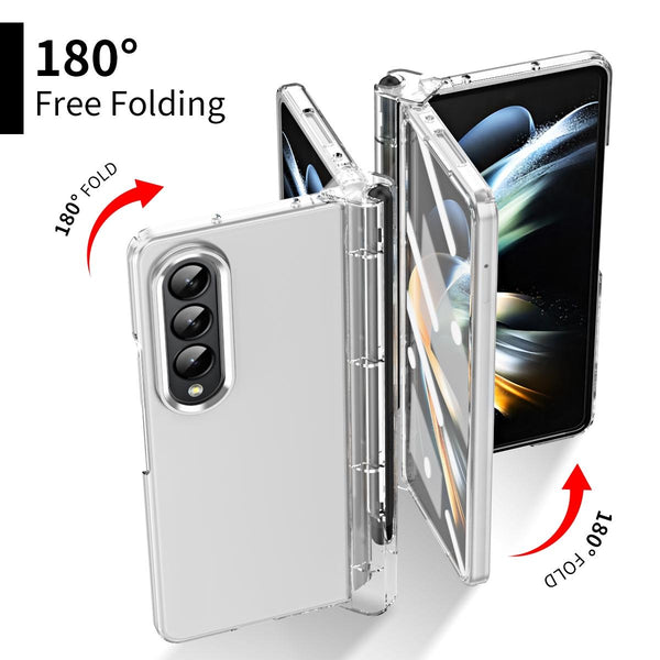 For Samsung Galaxy Z Fold4 5G Hinge Flip Case Two Tone Contact Lens Purple Cases Covers & Skins