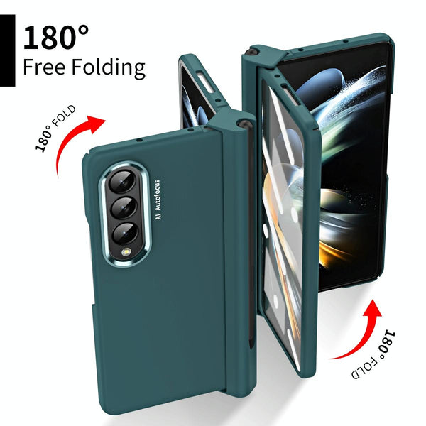 For Samsung Galaxy Z Fold4 5G Hinge Flip Case Two Tone Contact Lens Purple Cases Covers & Skins