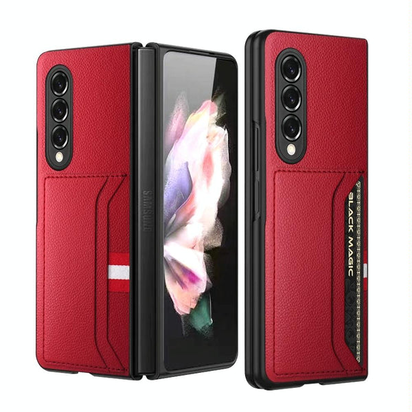 For Samsung Galaxy Z Fold4 5G Litchi Texture Microfiber Case Black Cases Covers & Skins