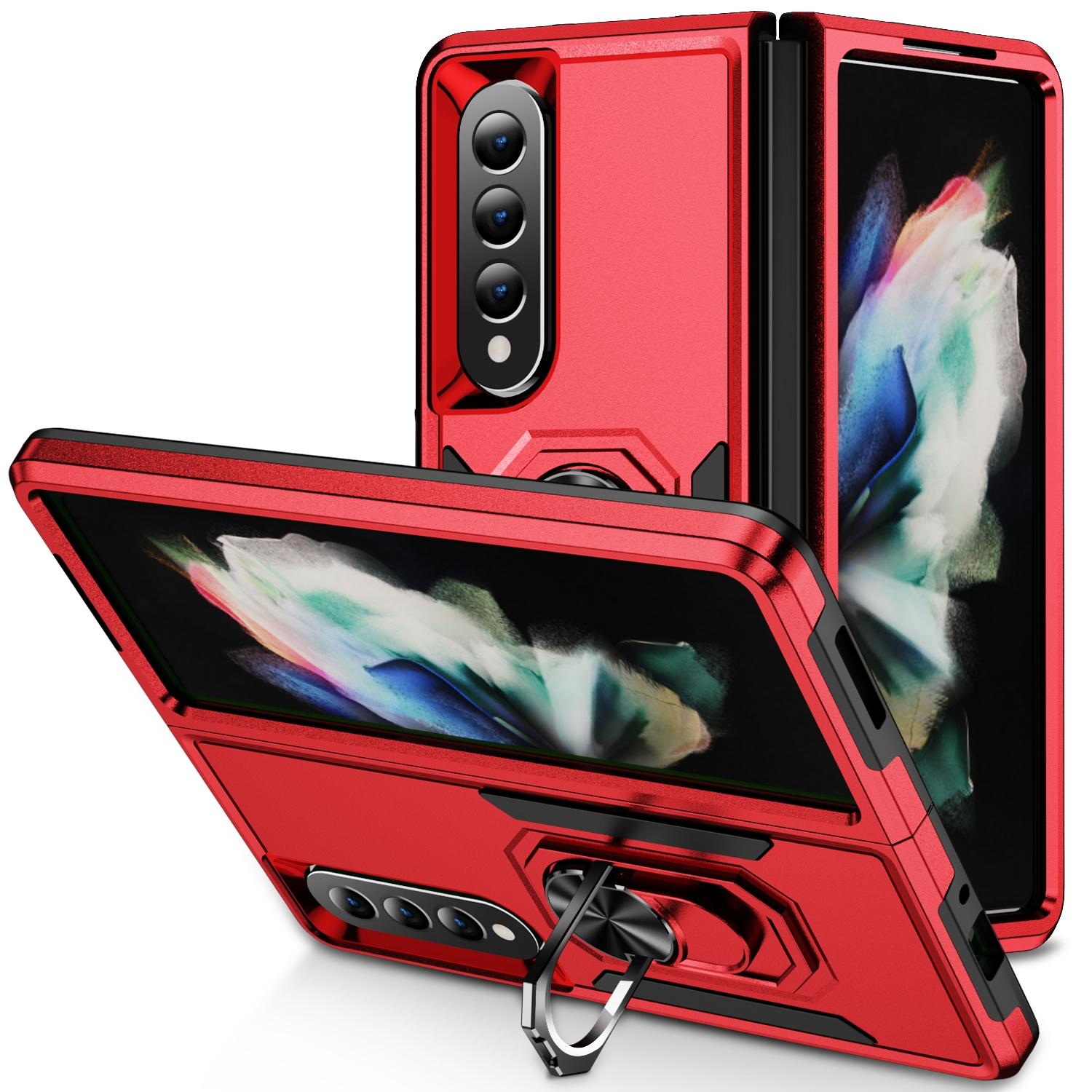 Shockproof Case With Holder Pc Tpu For Samsung Galaxy Z Fold4 5G Red Black Cases Covers & Skins