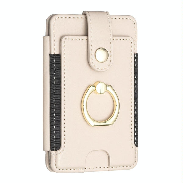 Metal Ring Card Bag Sticker For Mobile Phones Beige Cases Covers & Skins