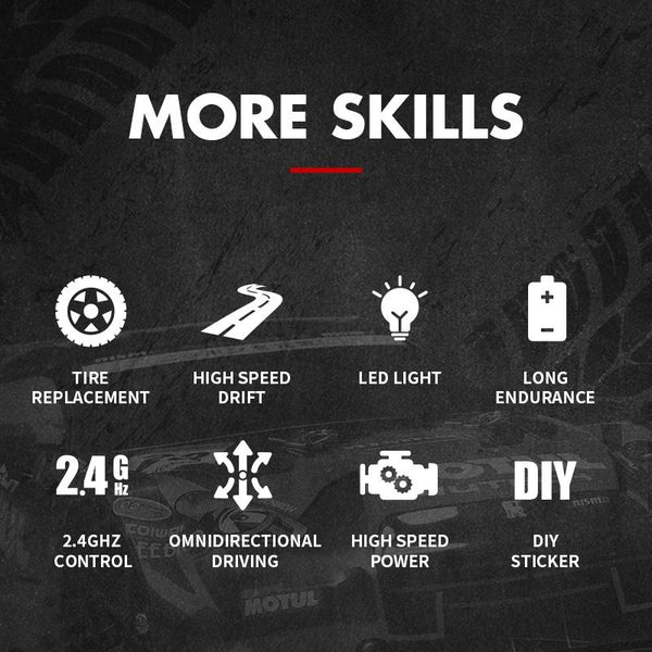 1 16 4Wd Drift Rc Toy Car 2.4G Compact Design Blue Remote Controlled Toys