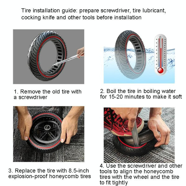 8.5 Inch Honeycomb Solid Tire For Xiaomi Electric Scooters Black Accessories Parts