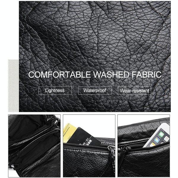 Soft Washed Leather Messenger Bag For Women Fashionable And Versatile Red Women's Bags & Handbags