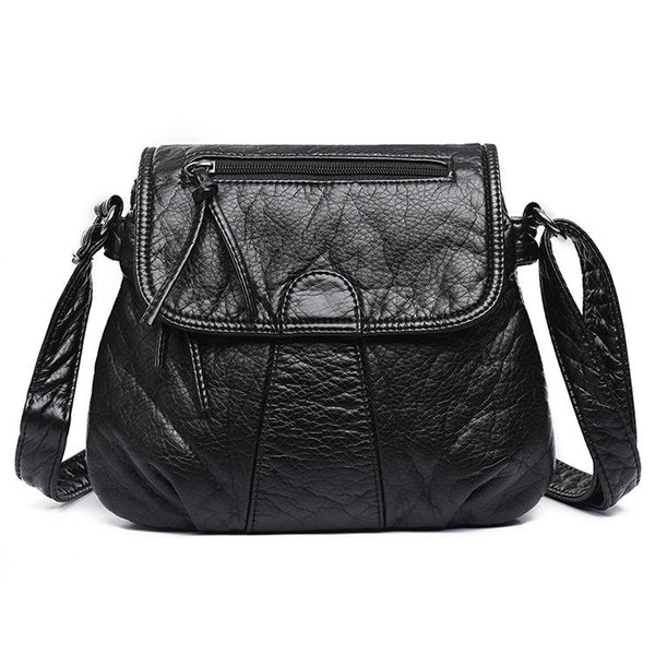 Soft Washed Leather Messenger Bag For Women Fashionable And Versatile Red Women's Bags & Handbags
