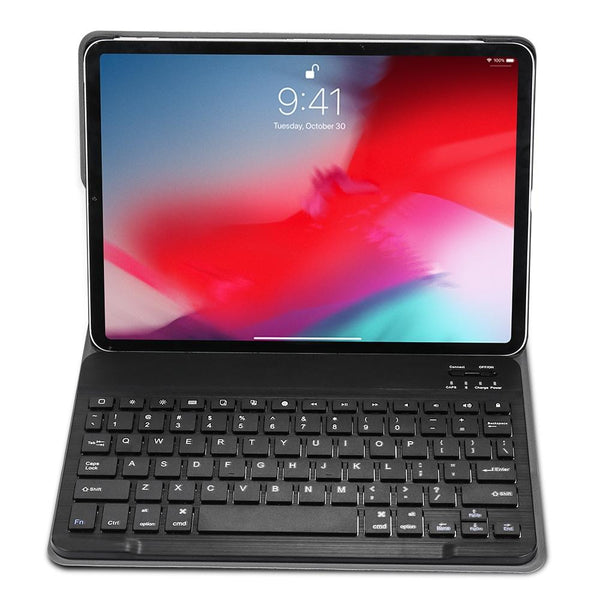 Bluetooth Keyboard & Leather Tablet Case For Ipad Pro 11 Detachable Brushed Texture Horizontal Flip Holder Dark Keyboards