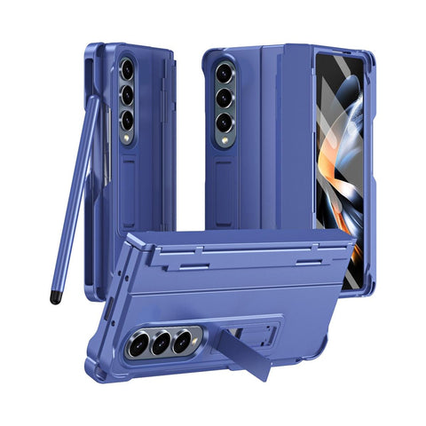 For Samsung Galaxy Z Fold4 5G Shockproof Diamond Case With Hinge And Pen Blue Cases Covers & Skins