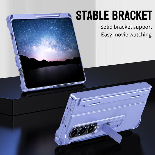 For Samsung Galaxy Z Fold4 5G Shockproof Diamond Case With Hinge And Pen Blue Cases Covers & Skins