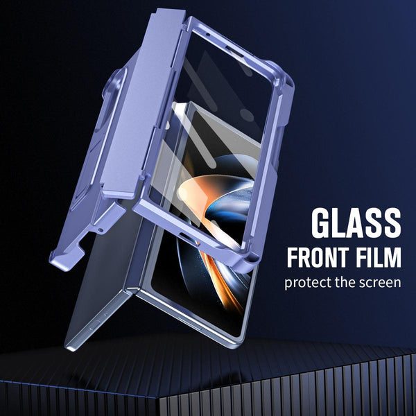 For Samsung Galaxy Z Fold4 5G Shockproof Diamond Case With Hinge And Pen Blue Cases Covers & Skins