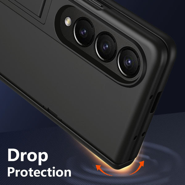 For Samsung Galaxy Z Fold4 5G Shockproof Case With Holder All Inclusive Black Cases Covers & Skins