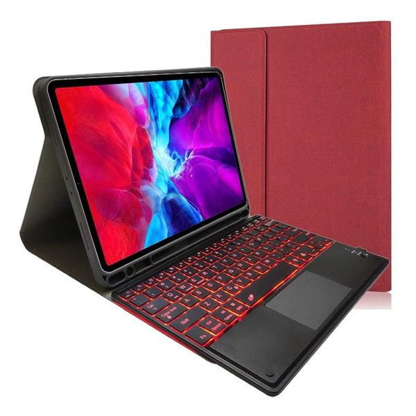 Bluetooth Keyboard Tablet Case For Ipad Pro 11 Detachable Touch Leather Holder Pen Slot Red Keyboards
