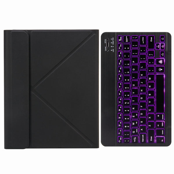 Bluetooth Keyboard Leather Case For Ipad 9.7 2018 / 2017 With Backlight & Three Fold Holder Black Keyboards