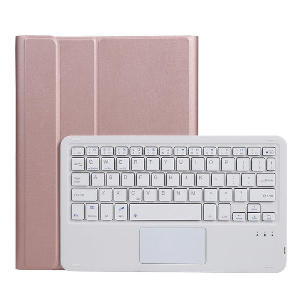 Bluetooth Keyboard Leather Case For Ipad Pro 10.5 With Touch Control Lambskin Texture Compatible 10.2 2021 & 2020 2019 / Air 3 Rose Gold Keyboards