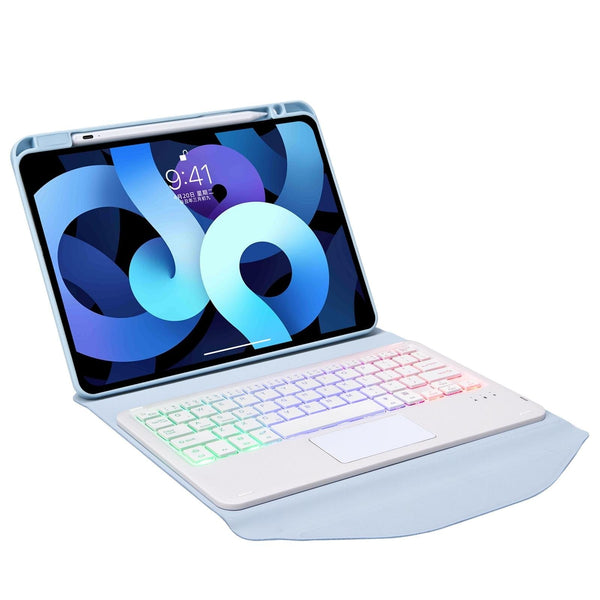 Bluetooth Keyboard Leather Case For Ipad Air 10.9 With Touchpad And Pen Slot Backlit Sky Keyboards