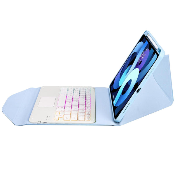 Bluetooth Keyboard Leather Case For Ipad Air 10.9 With Touchpad And Pen Slot Backlit Sky Keyboards