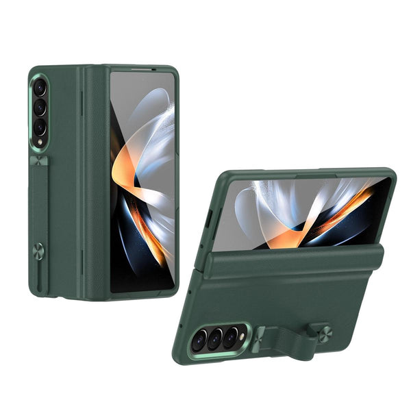 Samsung Galaxy Z Fold 4 Leather Wristband Phone Case Green Cases Covers & Skins