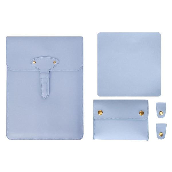 Parallel Deals Waterproof Leather Laptop Liner Bag 3 In 15 Inches Blue Laptop Cases & Bags