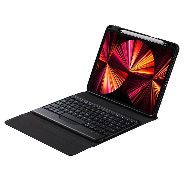 Bluetooth Keyboard Leather Case For Ipad Pro 11 With Triangle Holder & Pen Slot Fits 2021 / 2020 2018 Air 4 10.9 Splittable Gradient Purple Keyboards