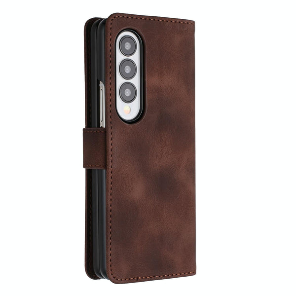 For Samsung Galaxy Z Fold4 5G Leather Phone Case With Heart Pattern Black Cases Covers & Skins