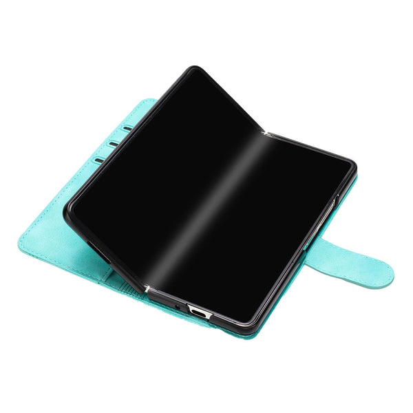 For Samsung Galaxy Z Fold4 5G Leather Phone Case With Heart Pattern Black Cases Covers & Skins