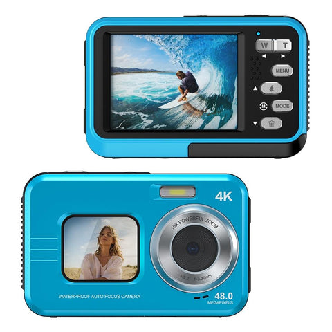 Waterproof 48Mp Dual Screen Outdoor Camera Wdc901_Blue Digital Cameras
