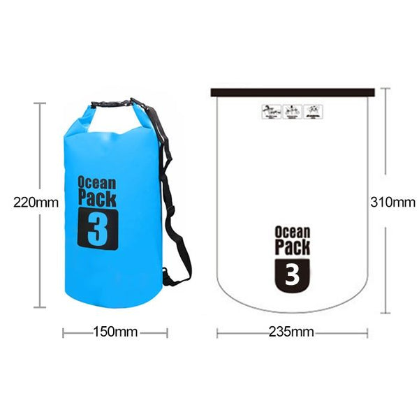 Waterproof Single Shoulder Bag 3L Capacity Orange Dry Bags