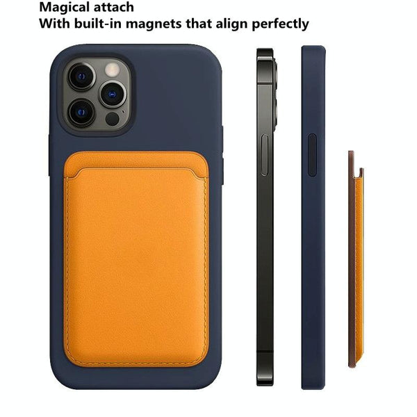 Magsafe Leather Card Case For Iphone Dark Night Green Cases Covers & Skins