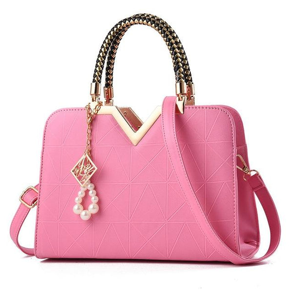 Women Zipper Shoulder Bag With Phone Pocket And Crossbody Strap Pink Women's Bags & Handbags