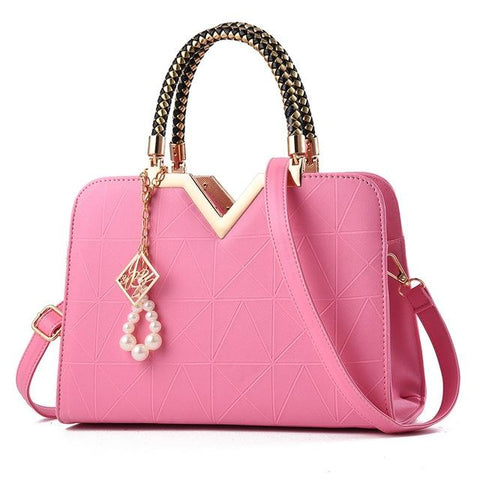 Women Zipper Shoulder Bag With Phone Pocket And Crossbody Strap Pink Women's Bags & Handbags