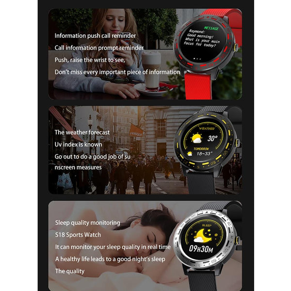 1.3 Inch Tft Screen Ip67 Waterproof Smart Watch Bracelet Support Sleep Monitor Heart Rate Blood Pressure Monitoring Silver Grey Smart Watches