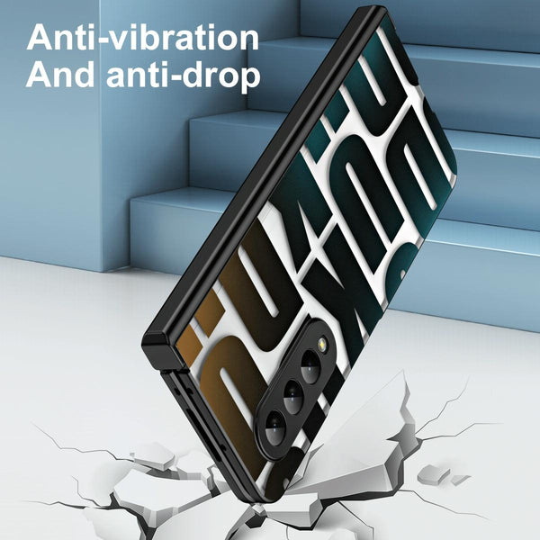 Black Foldable Electroplated Phone Case For Samsung Galaxy Z 4 5G With Hinge Cases Covers & Skins