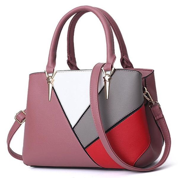 Colourblock Ladies Handbag Pu Material Pink Women's Bags & Handbags
