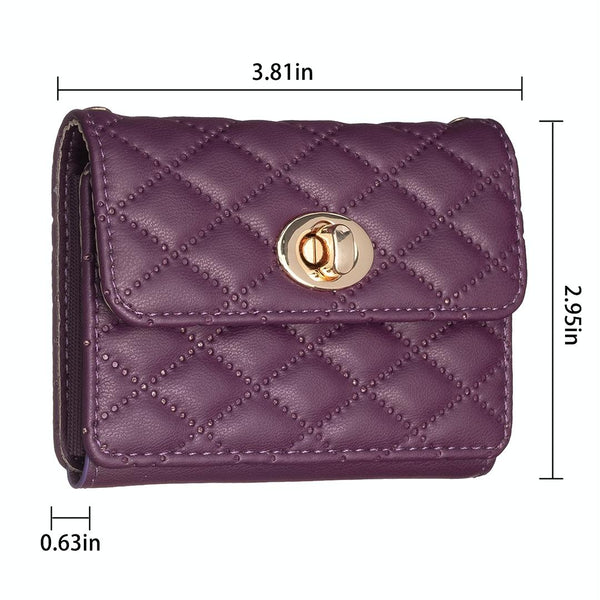 Horizontal Card Bag Mobile Phone Back Sticker With Metal Buckle Purple Cases Covers & Skins