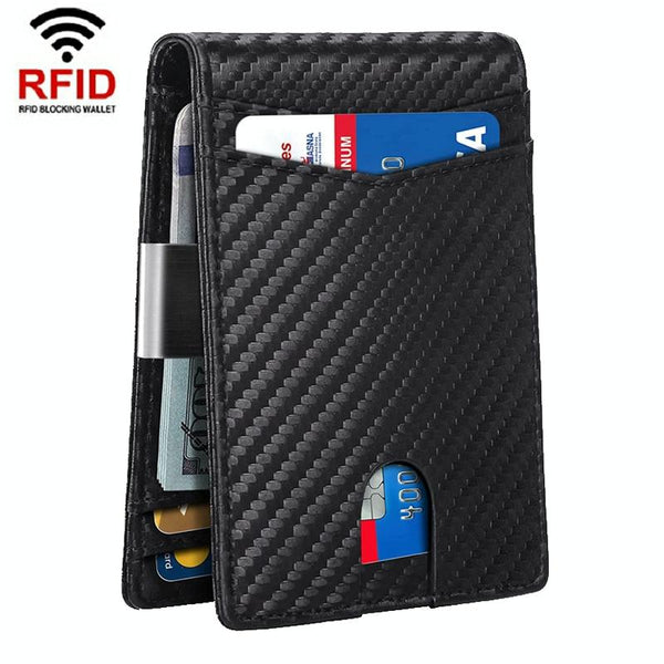 Rfid Protected Leather Credit Card Wallet Secure & Stylish Black Wallets