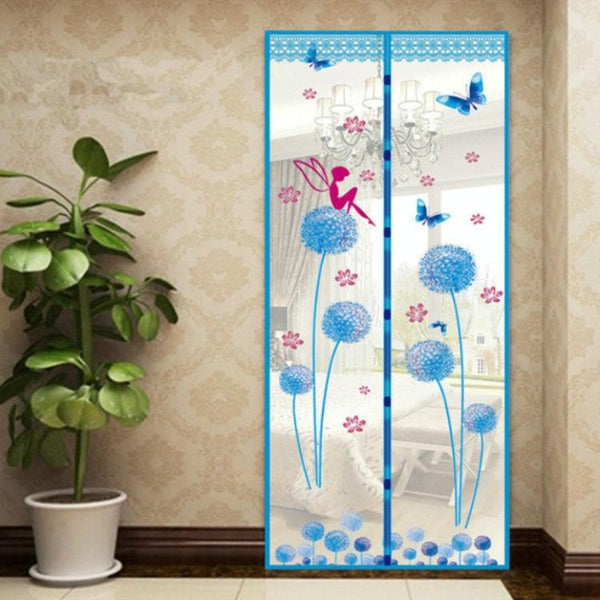 90X210cm Magnetic Summer Mosquito Screen Door Curtain Blue Other Curtains & Accessories