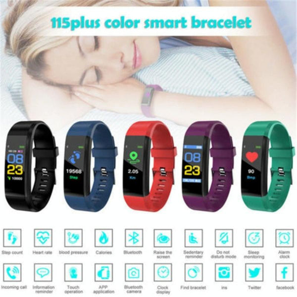 Smart Oled Fitness Tracker With Pedometer Blue Activity Trackers