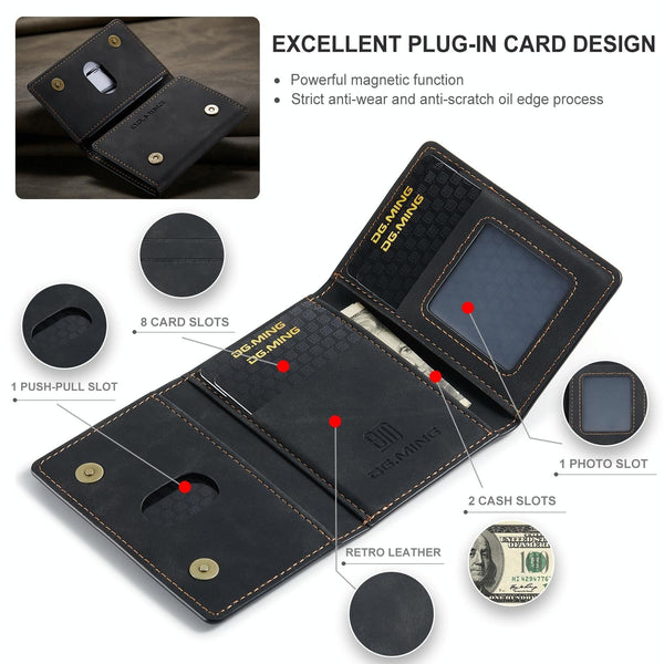 3 Fold Card Bag For Dg.Ming M2 Series Compact & Stylish Green Wallets